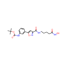 CC(C)(C)OC(=O)Nc1cccc(-c2cc(C(=O)NCCCCC(=O)NO)no2)c1 ZINC000040395403