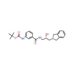 CC(C)(C)OC(=O)Nc1cccc(C(=O)NC[C@H](O)CN2Cc3ccccc3C2)c1 ZINC000217098477