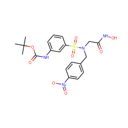 CC(C)(C)OC(=O)Nc1cccc(S(=O)(=O)N(CC(=O)NO)Cc2ccc([N+](=O)[O-])cc2)c1 ZINC000013808277