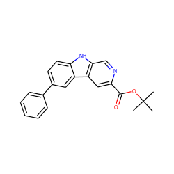 CC(C)(C)OC(=O)c1cc2c(cn1)[nH]c1ccc(-c3ccccc3)cc12 ZINC000064527891