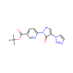 CC(C)(C)OC(=O)c1ccc(-n2[nH]cc(-n3ccnn3)c2=O)nc1 ZINC000043195427