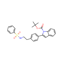 CC(C)(C)OC(=O)n1c(-c2ccc(CCNS(=O)(=O)c3ccccc3)cc2)cc2ccccc21 ZINC000028822970