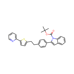 CC(C)(C)OC(=O)n1c(-c2ccc(CCc3ccc(-c4ccccn4)s3)cc2)cc2ccccc21 ZINC000028822977