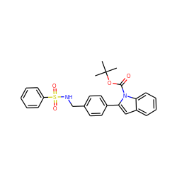 CC(C)(C)OC(=O)n1c(-c2ccc(CNS(=O)(=O)c3ccccc3)cc2)cc2ccccc21 ZINC000028822971