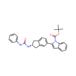 CC(C)(C)OC(=O)n1c(-c2ccc3c(c2)C[C@H](NC(=O)Nc2ccccc2)C3)cc2ccccc21 ZINC000028949676