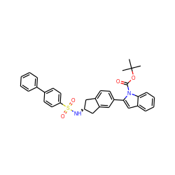 CC(C)(C)OC(=O)n1c(-c2ccc3c(c2)C[C@H](NS(=O)(=O)c2ccc(-c4ccccc4)cc2)C3)cc2ccccc21 ZINC000028949645