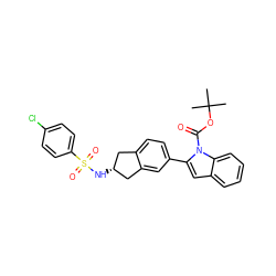 CC(C)(C)OC(=O)n1c(-c2ccc3c(c2)C[C@H](NS(=O)(=O)c2ccc(Cl)cc2)C3)cc2ccccc21 ZINC000028949554