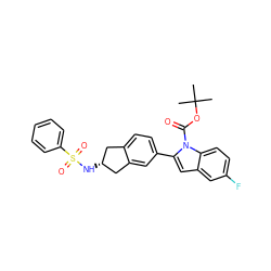 CC(C)(C)OC(=O)n1c(-c2ccc3c(c2)C[C@H](NS(=O)(=O)c2ccccc2)C3)cc2cc(F)ccc21 ZINC000028949443