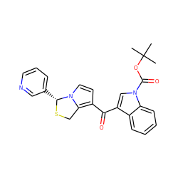 CC(C)(C)OC(=O)n1cc(C(=O)c2ccn3c2CS[C@@H]3c2cccnc2)c2ccccc21 ZINC000026731906