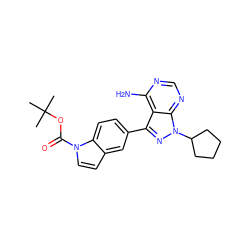 CC(C)(C)OC(=O)n1ccc2cc(-c3nn(C4CCCC4)c4ncnc(N)c34)ccc21 ZINC000064553673