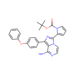 CC(C)(C)OC(=O)n1cccc1-c1nc(-c2ccc(Oc3ccccc3)cc2)c2c(N)nccn12 ZINC000096168179