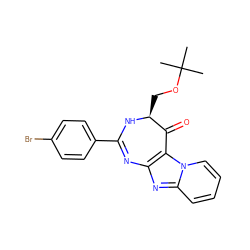 CC(C)(C)OC[C@@H]1NC(c2ccc(Br)cc2)=Nc2nc3ccccn3c2C1=O ZINC001772651416