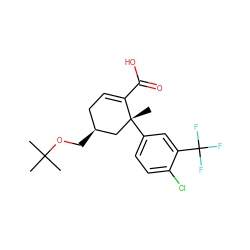 CC(C)(C)OC[C@H]1CC=C(C(=O)O)[C@](C)(c2ccc(Cl)c(C(F)(F)F)c2)C1 ZINC000117089447