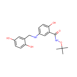 CC(C)(C)ONC(=O)c1cc(NCc2cc(O)ccc2O)ccc1O ZINC000013735404