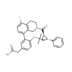 CC(C)(C)Oc1ccc(CC(=O)O)cc1-c1ccc(F)c2c1CN(C(=O)[C@@H]1C[C@H]1c1ccccc1)CC2 ZINC000143940662