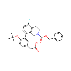 CC(C)(C)Oc1ccc(CC(=O)O)cc1-c1ccc(F)c2c1CN(C(=O)OCc1ccccc1)CC2 ZINC000144030608