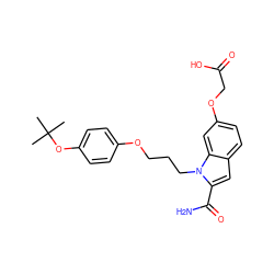 CC(C)(C)Oc1ccc(OCCCn2c(C(N)=O)cc3ccc(OCC(=O)O)cc32)cc1 ZINC001772652353