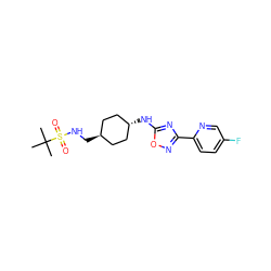 CC(C)(C)S(=O)(=O)NC[C@H]1CC[C@H](Nc2nc(-c3ccc(F)cn3)no2)CC1 ZINC000261190169