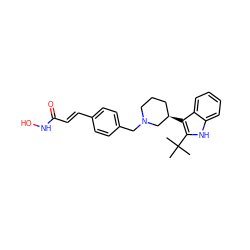 CC(C)(C)c1[nH]c2ccccc2c1[C@@H]1CCCN(Cc2ccc(/C=C/C(=O)NO)cc2)C1 ZINC000049069727