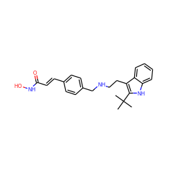 CC(C)(C)c1[nH]c2ccccc2c1CCNCc1ccc(/C=C/C(=O)NO)cc1 ZINC000072112765