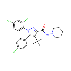 CC(C)(C)c1c(C(=O)NN2CCCCC2)nn(-c2ccc(Cl)cc2Cl)c1-c1ccc(Cl)cc1 ZINC000040876586