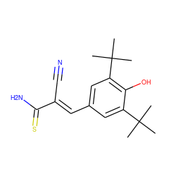 CC(C)(C)c1cc(/C=C(\C#N)C(N)=S)cc(C(C)(C)C)c1O ZINC000003871425