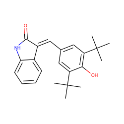 CC(C)(C)c1cc(/C=C2/C(=O)Nc3ccccc32)cc(C(C)(C)C)c1O ZINC000002529218