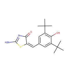 CC(C)(C)c1cc(/C=C2/SC(N)=NC2=O)cc(C(C)(C)C)c1O ZINC000011678783