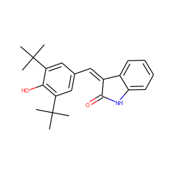 CC(C)(C)c1cc(/C=C2\C(=O)Nc3ccccc32)cc(C(C)(C)C)c1O ZINC000013780154