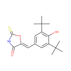 CC(C)(C)c1cc(/C=C2\OC(=S)NC2=O)cc(C(C)(C)C)c1O ZINC000013734149