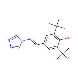 CC(C)(C)c1cc(/C=N/n2cnnc2)cc(C(C)(C)C)c1O ZINC000000198174