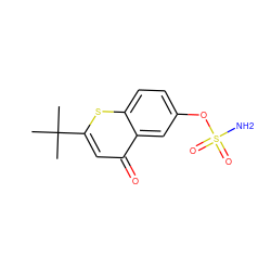 CC(C)(C)c1cc(=O)c2cc(OS(N)(=O)=O)ccc2s1 ZINC000013491341