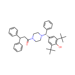 CC(C)(C)c1cc([C@@H](c2ccccc2)N2CCN(C(=O)CC(c3ccccc3)c3ccccc3)CC2)cc(C(C)(C)C)c1O ZINC000139618064