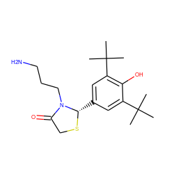 CC(C)(C)c1cc([C@@H]2SCC(=O)N2CCCN)cc(C(C)(C)C)c1O ZINC000013781666