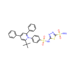 CC(C)(C)c1cc(-c2ccccc2)cc(-c2ccccc2)[n+]1-c1ccc(S(=O)(=O)Nc2nnc(S(N)(=O)=O)s2)cc1 ZINC000014956395