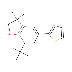 CC(C)(C)c1cc(-c2cccs2)cc2c1OCC2(C)C ZINC000000022605