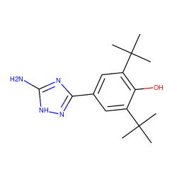 CC(C)(C)c1cc(-c2n[nH]c(N)n2)cc(C(C)(C)C)c1O ZINC000013826637