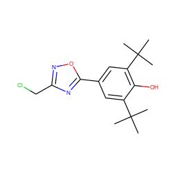 CC(C)(C)c1cc(-c2nc(CCl)no2)cc(C(C)(C)C)c1O ZINC000013727683