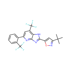 CC(C)(C)c1cc(-c2nc3nc(-c4ccccc4C(F)(F)F)cc(C(F)(F)F)c3[nH]2)on1 ZINC000141287474