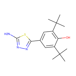 CC(C)(C)c1cc(-c2nnc(N)s2)cc(C(C)(C)C)c1O ZINC000000012188