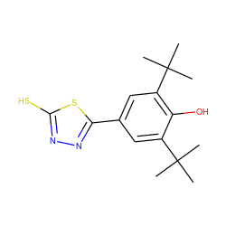 CC(C)(C)c1cc(-c2nnc(S)s2)cc(C(C)(C)C)c1O ZINC000006262659