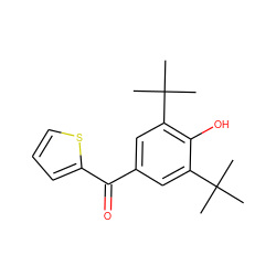 CC(C)(C)c1cc(C(=O)c2cccs2)cc(C(C)(C)C)c1O ZINC000000001977