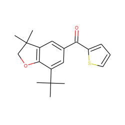 CC(C)(C)c1cc(C(=O)c2cccs2)cc2c1OCC2(C)C ZINC000000022599