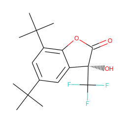 CC(C)(C)c1cc(C(C)(C)C)c2c(c1)[C@](O)(C(F)(F)F)C(=O)O2 ZINC000002601325