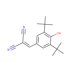 CC(C)(C)c1cc(C=C(C#N)C#N)cc(C(C)(C)C)c1O ZINC000000005256