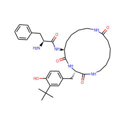 CC(C)(C)c1cc(C[C@@H]2NC(=O)[C@@H](NC(=O)[C@@H](N)Cc3ccccc3)CCCCNC(=O)CCCCCNC2=O)ccc1O ZINC000027735429