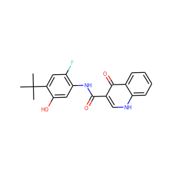 CC(C)(C)c1cc(F)c(NC(=O)c2c[nH]c3ccccc3c2=O)cc1O ZINC000113735312