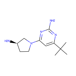 CC(C)(C)c1cc(N2CC[C@@H](N)C2)nc(N)n1 ZINC000114197046