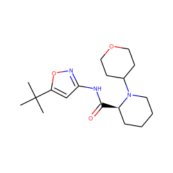 CC(C)(C)c1cc(NC(=O)[C@@H]2CCCCN2C2CCOCC2)no1 ZINC000205493793