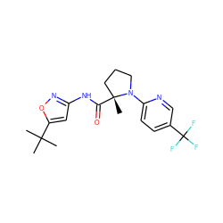 CC(C)(C)c1cc(NC(=O)[C@]2(C)CCCN2c2ccc(C(F)(F)F)cn2)no1 ZINC000068245134